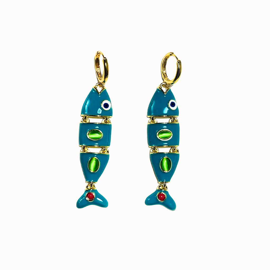 Turquoise Fish Earrings