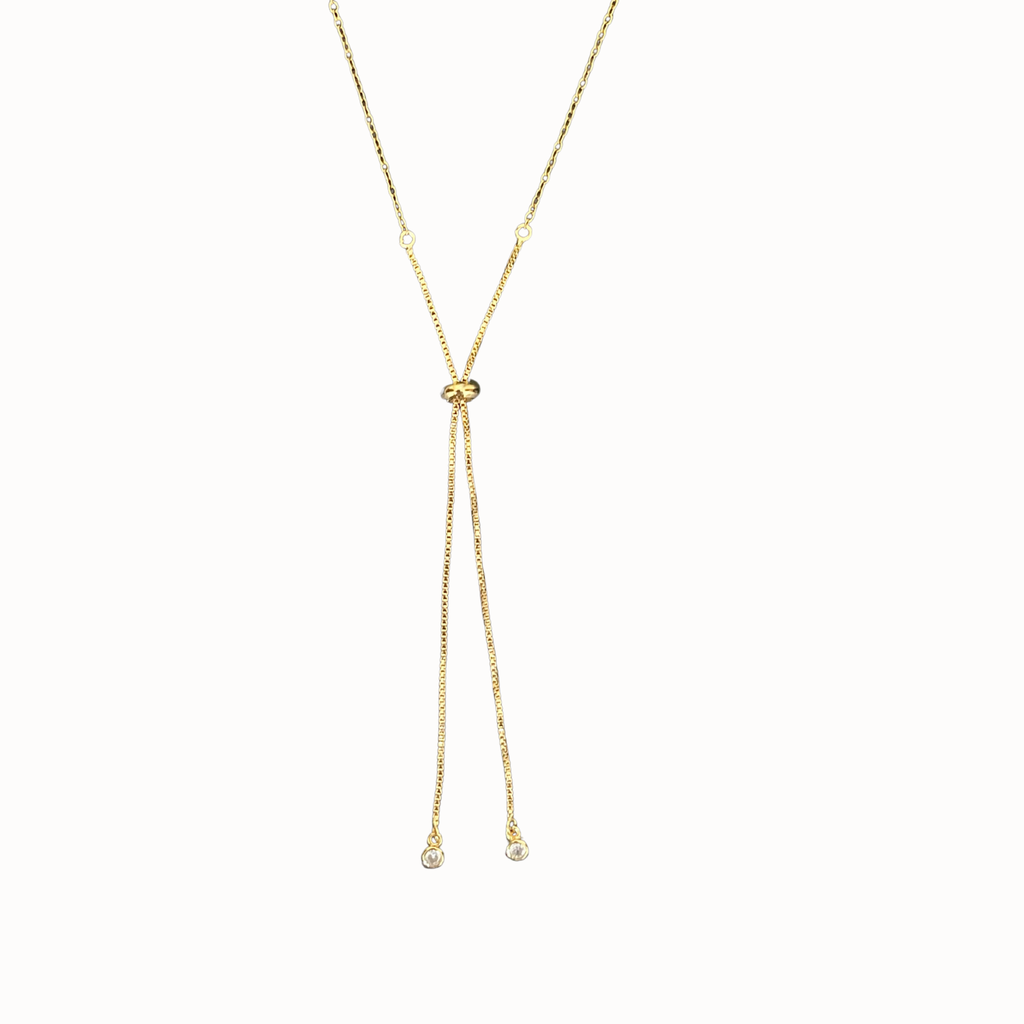 Y-Chain Lariat with Crystal Drops