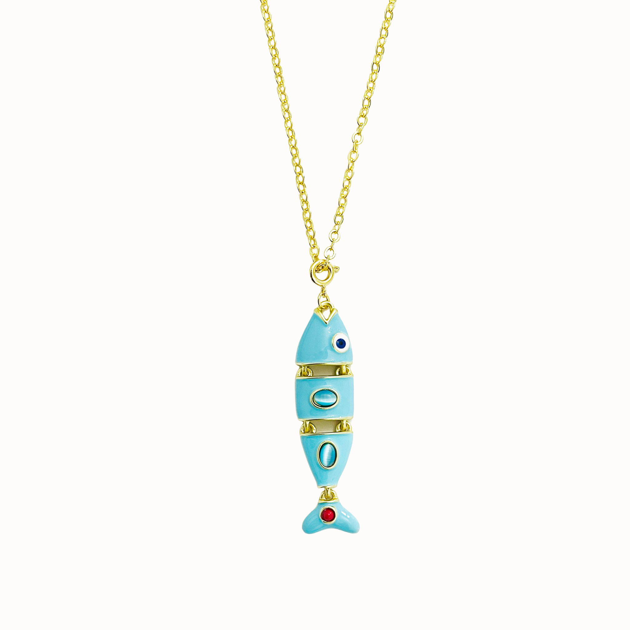 Baby Blue Fish Necklace