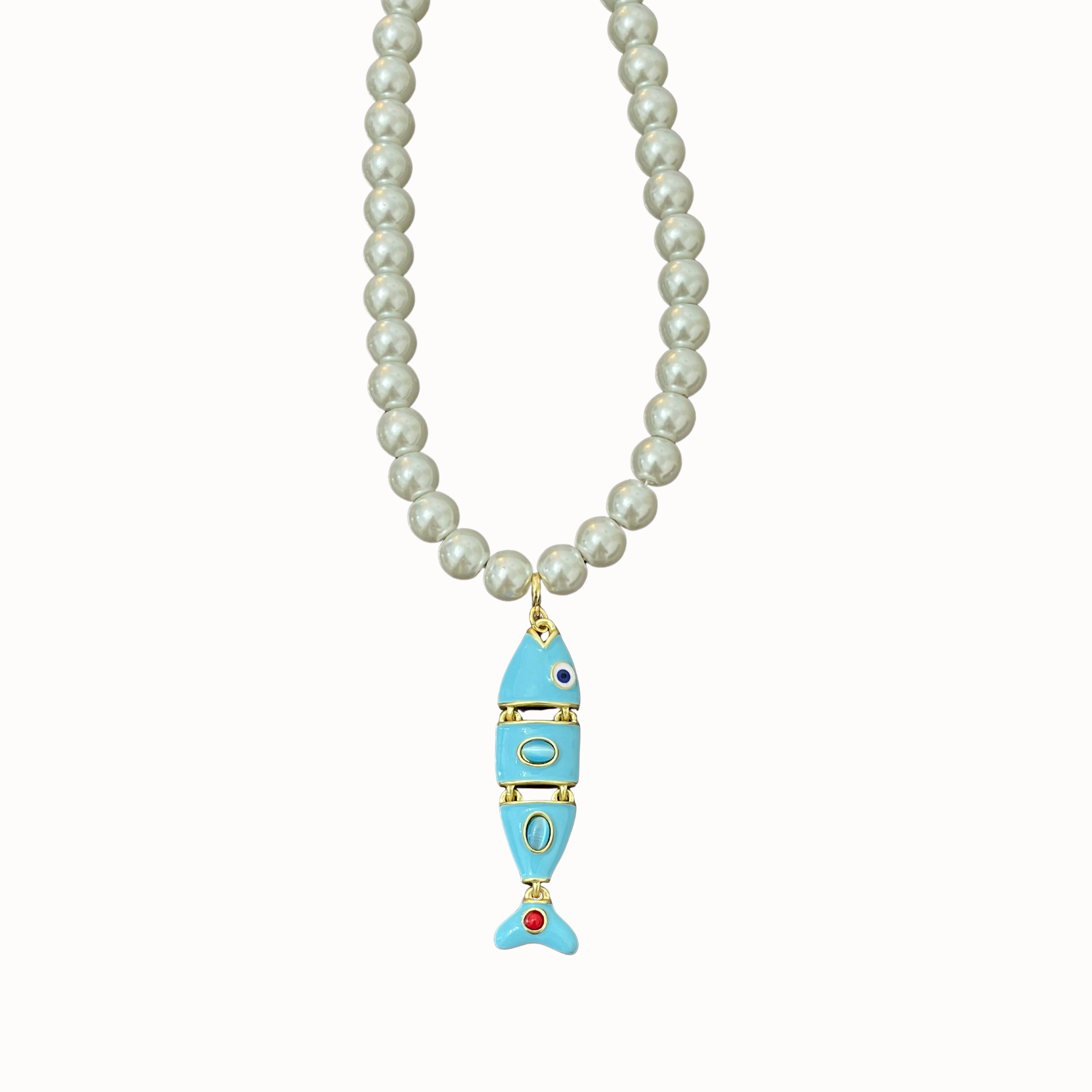 Baby Blue Fish Pearl Necklace