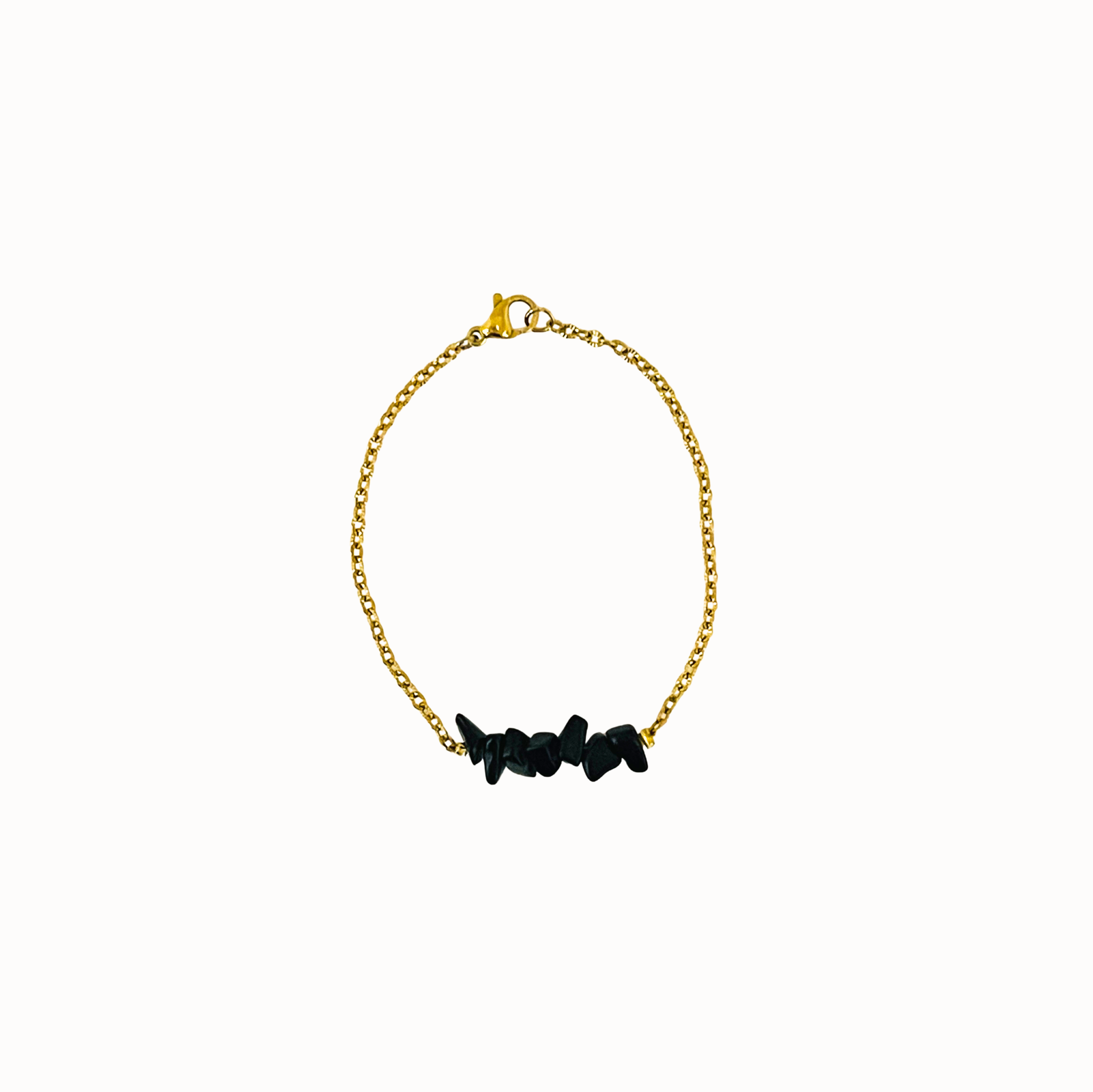 Black Stone Chip Bracelet