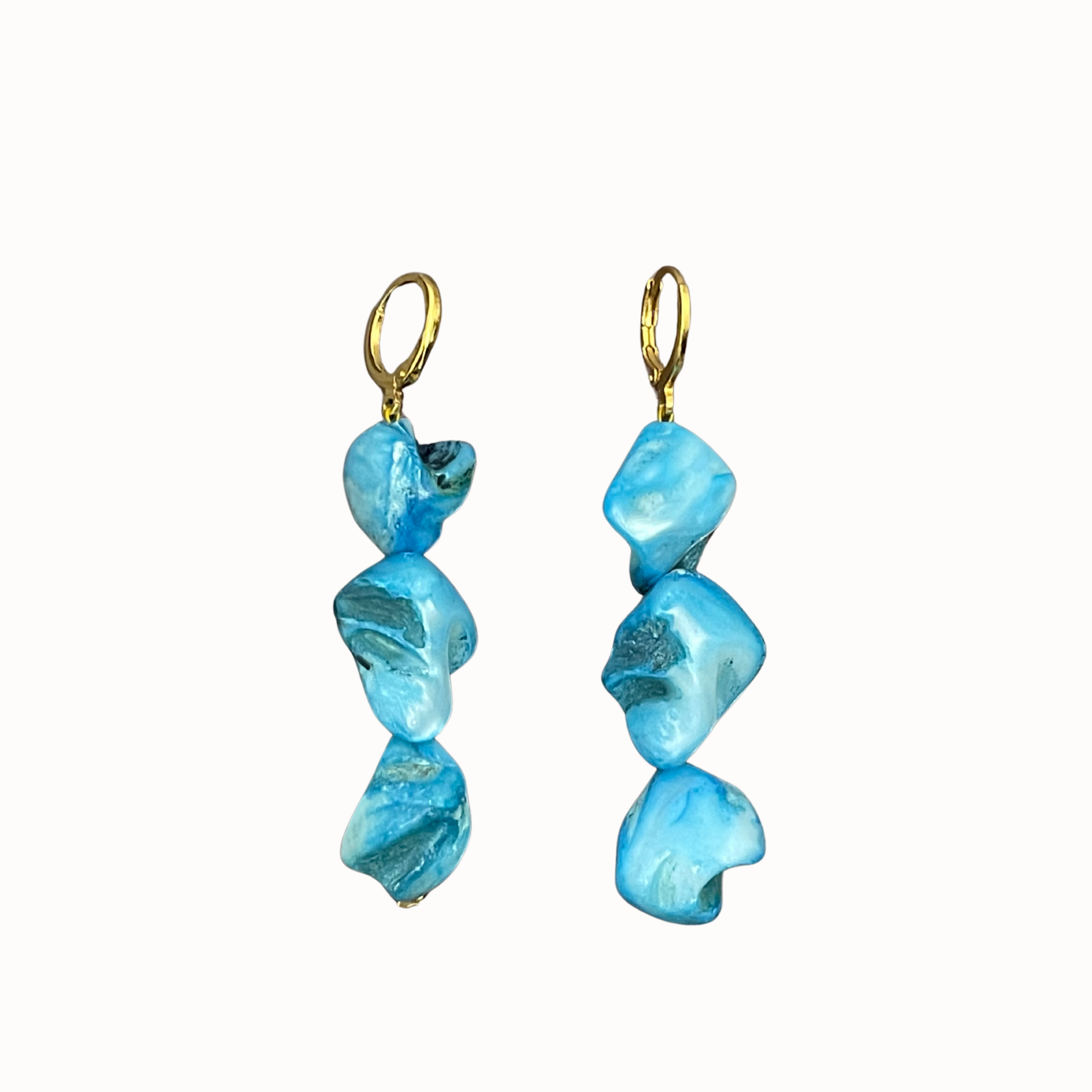Blue Lagoon Triple Drop Earrings