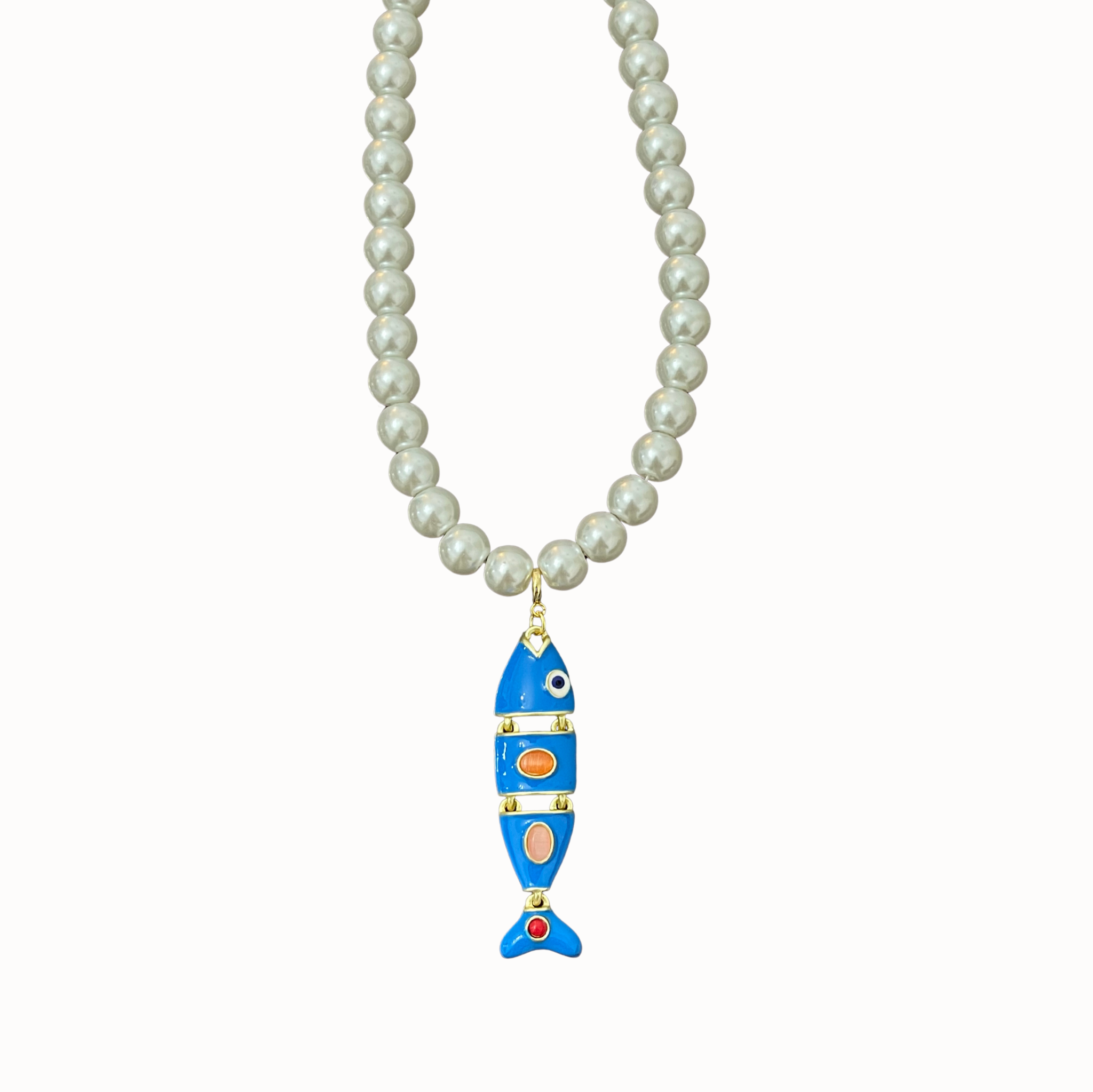 Blue Fish Pearl Necklace