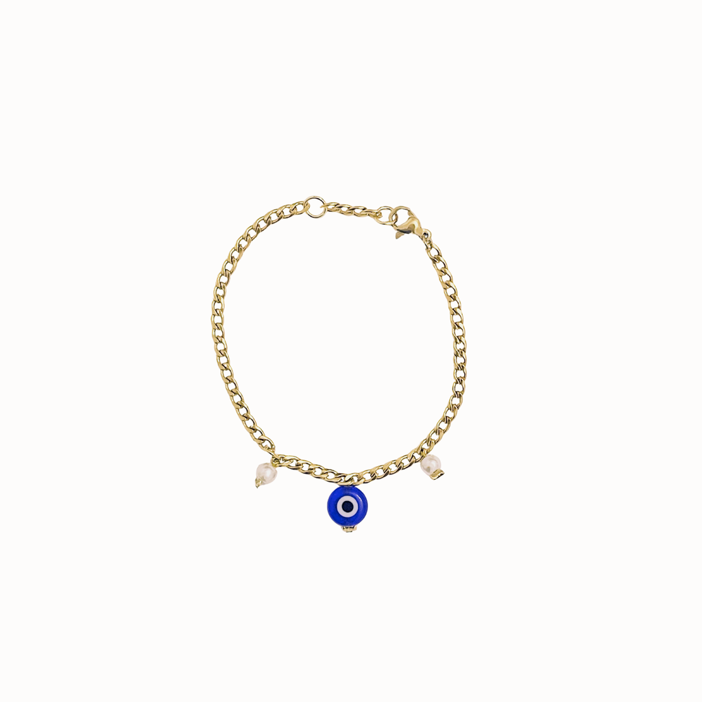 Evil Eye Pearl Bracelet