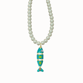 Turquoise Fish Pearl Necklace