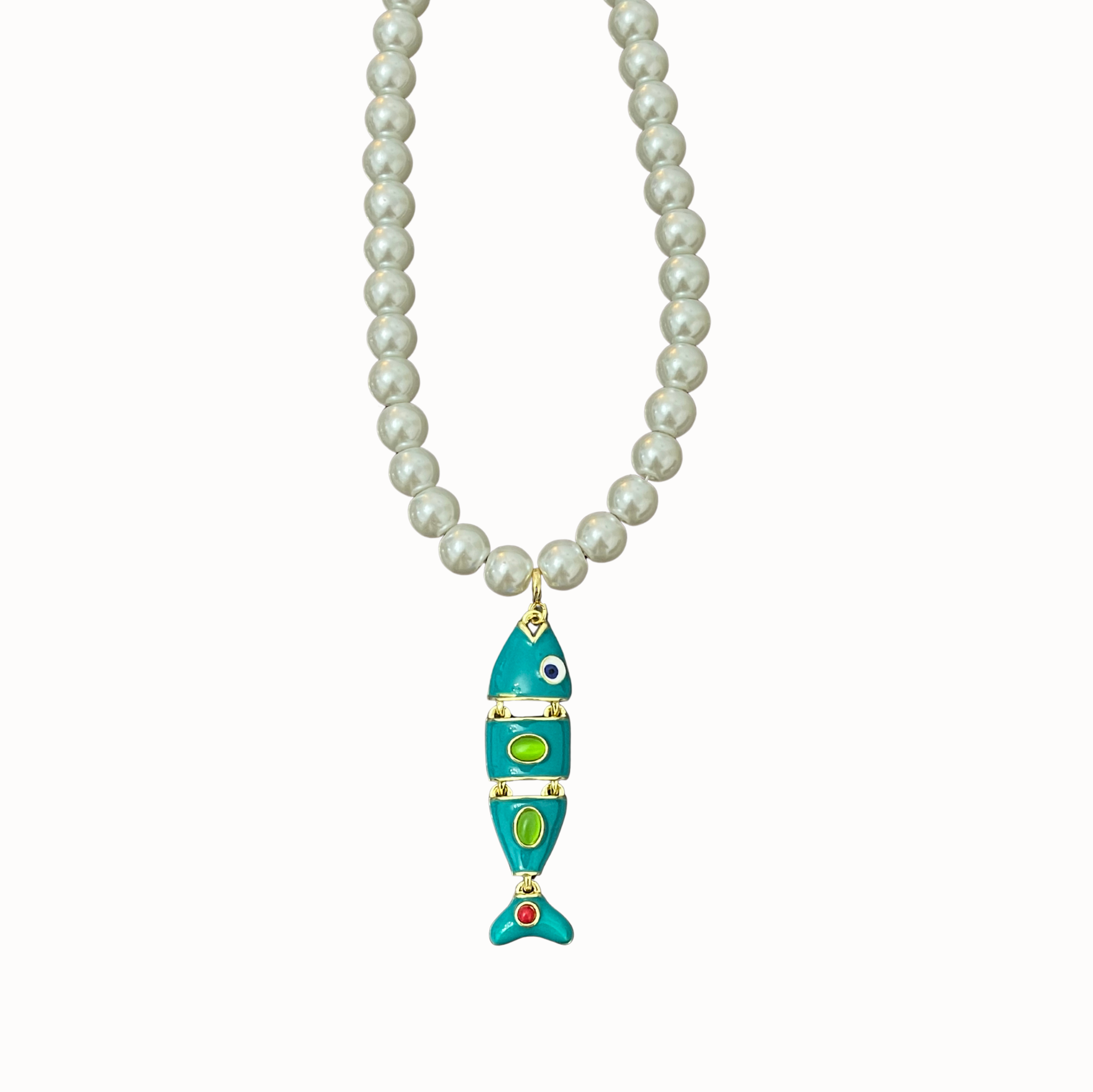 Turquoise Fish Pearl Necklace