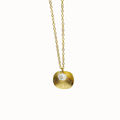 Textured Gold Pearl Necklace