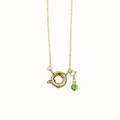 Sailor Necklace with Green Crystal Charm