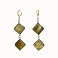 Golden Rhombus Drop Earrings