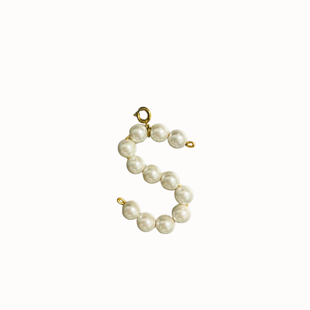 Pearl Letter Charm (S)