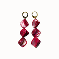 Triple Magenta Drop Earrings