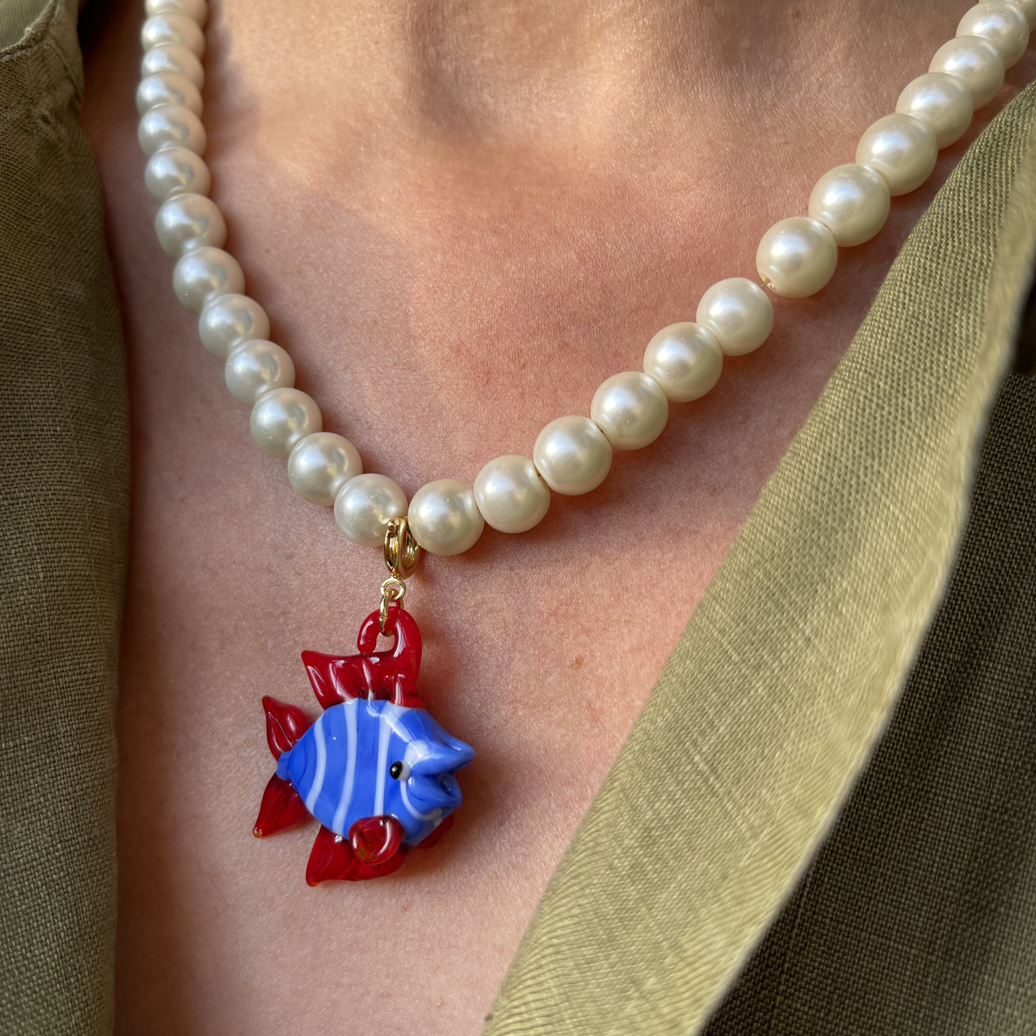 Pearl Fish Necklace