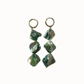 Triple Peacock Drop Earrings