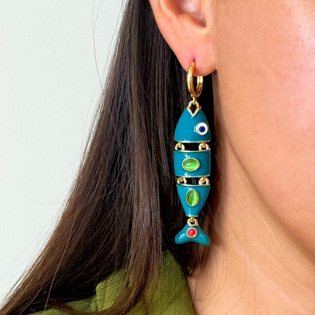 Turquoise Fish Earrings