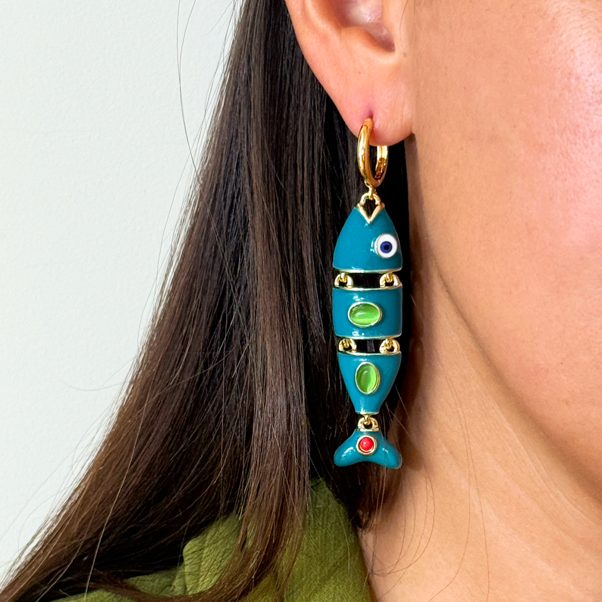 Turquoise Fish Earrings