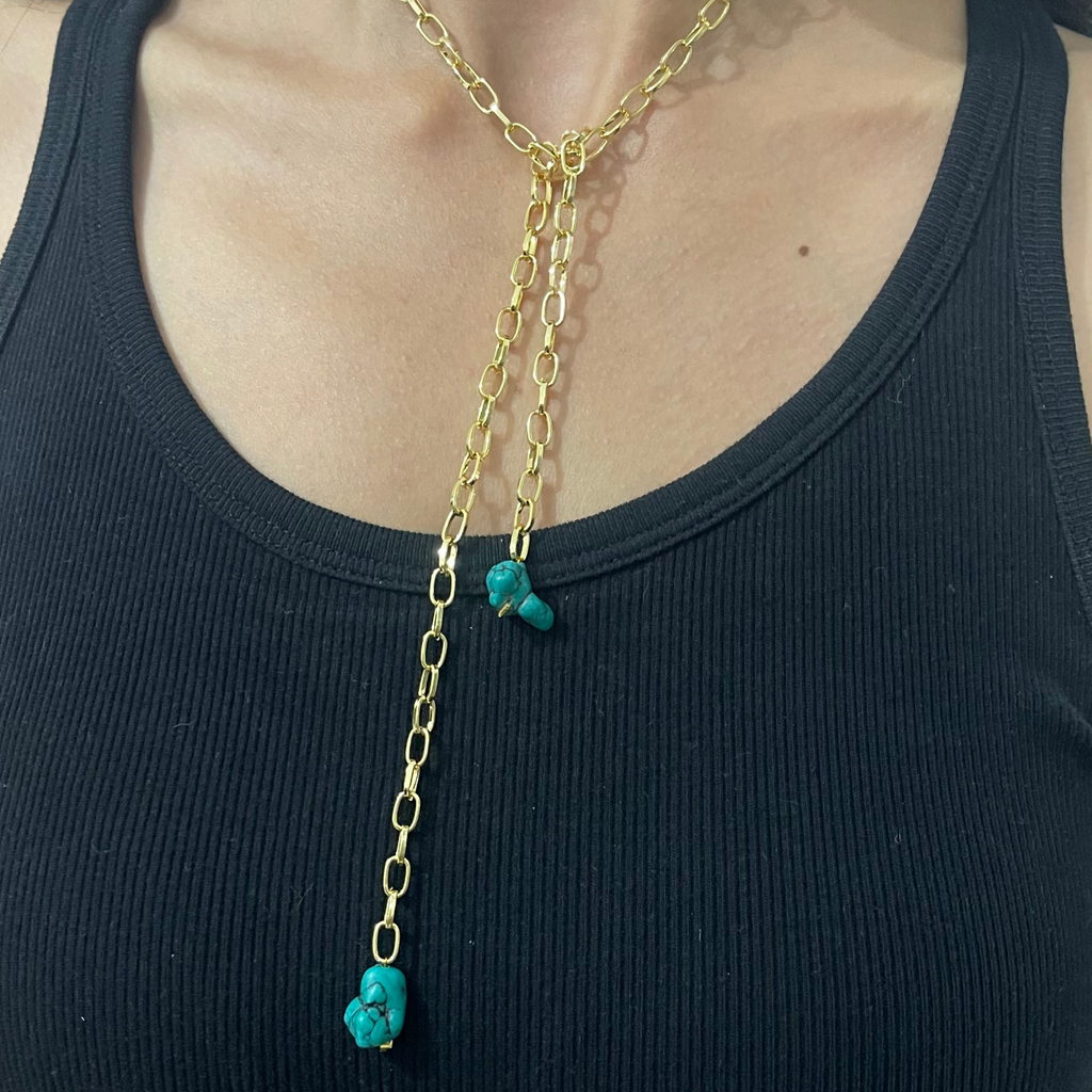 Turquoise Lariat Necklace